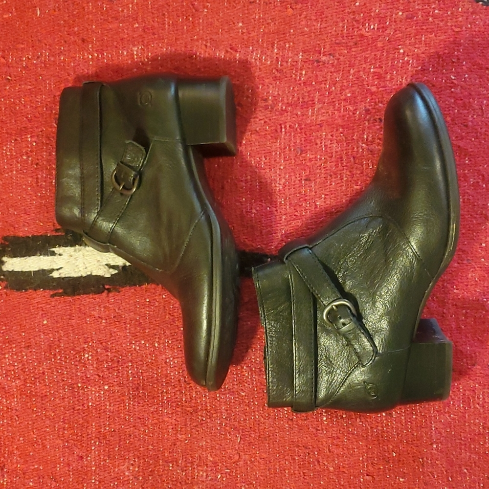 Born black leather booties